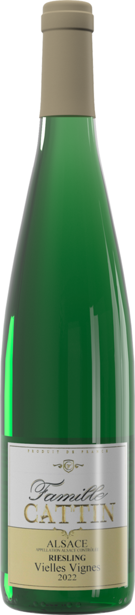 AOP ALSACE RIESLING
BLANC SEC 3488330030152 FAMILLE CATTIN - VIEILLES VIGNES 2022