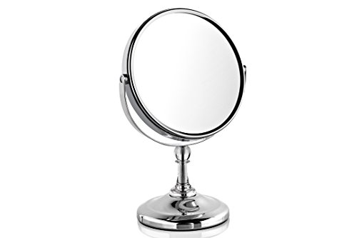 Miroir sur pied en chrome double face avec 1 fa...