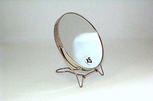 Miroir rond métal grossissant x5 argent Novex