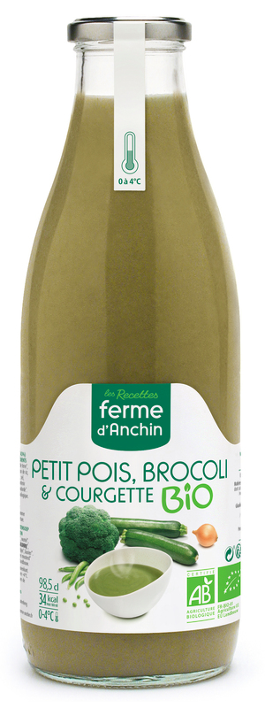 La Ferme d'Anchin POTAGE PETIT POIS, BROCOLIS; COURGETTES BIO La Ferme d'Anchin code EAN 3490211000239 
