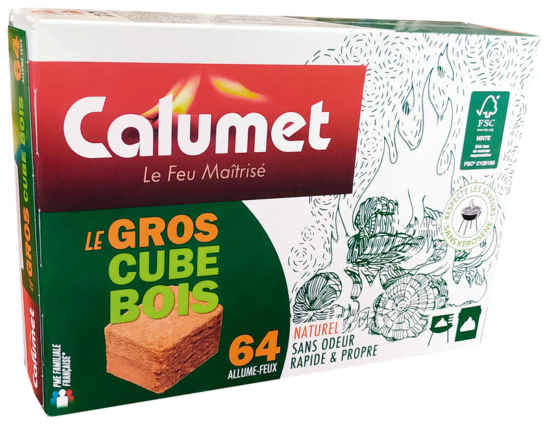 ALLUME FEU GROS CUBE BOIS X64 CALUMET