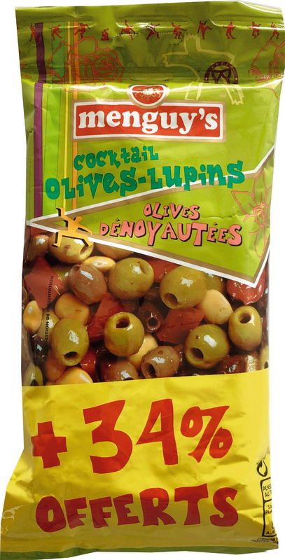 COCKTAIL OLIVES DÉNOYAUTÉES - LUPINS Menguy's