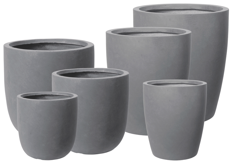 POT CUVIER GYPSE GRIS H 26 CM DEROMA