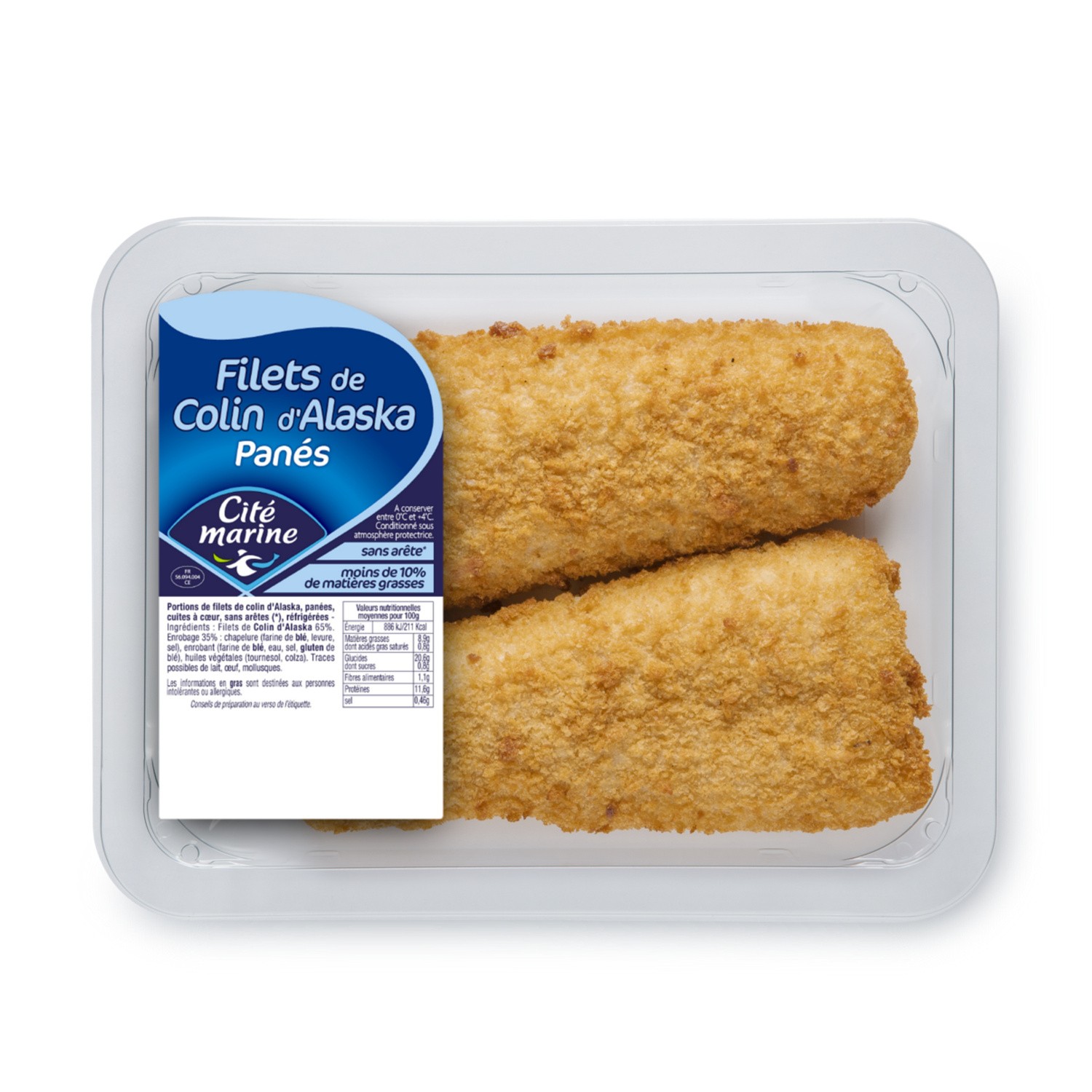 Poisson pané filet et colin d'Alaska CITE MARINE