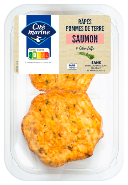 CITÉ MARINE RÂPÉS DE POMME DE TERRE AU SAUMON
CITÉ MARINE code EAN 3492500060481 