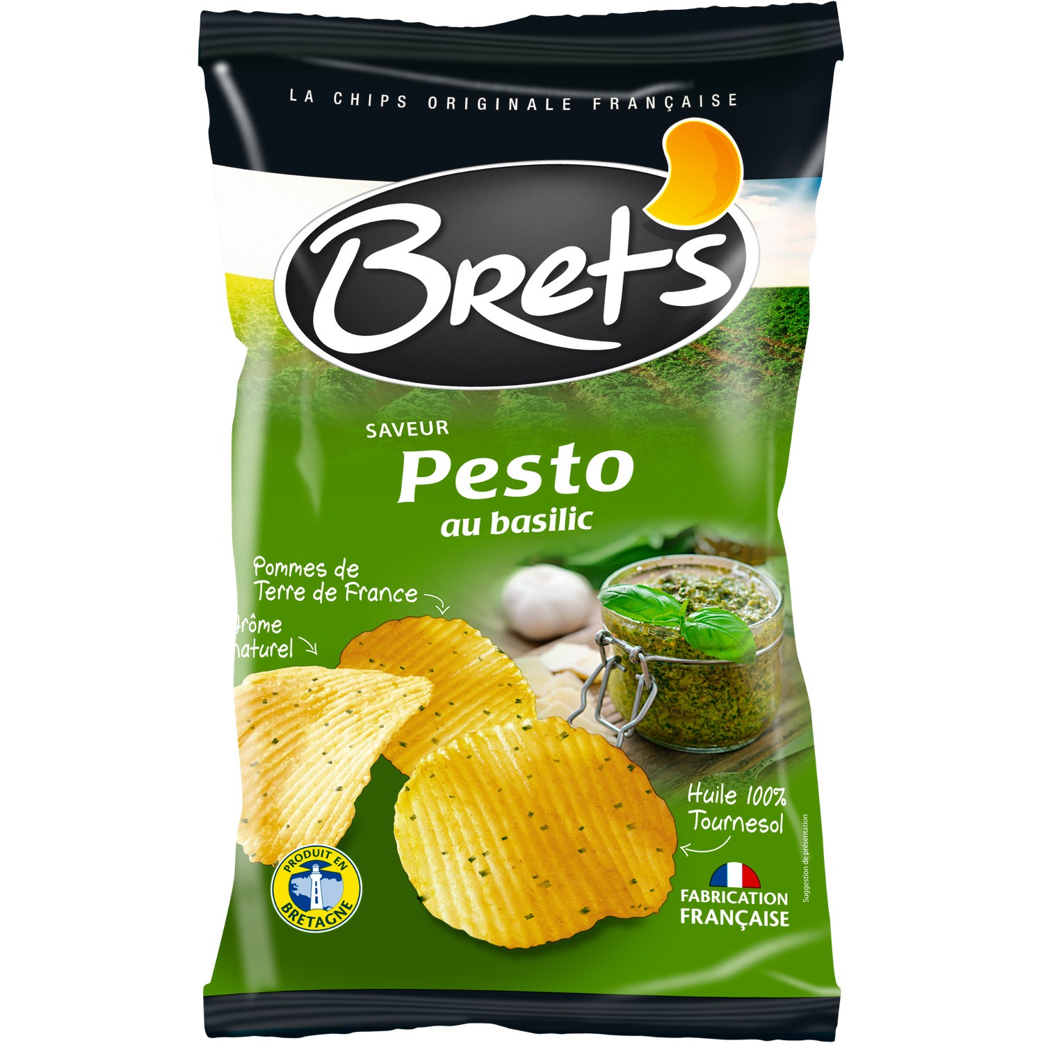 BRET'S Chips au pesto sans gluten BRET'S code EAN 3497917001935 