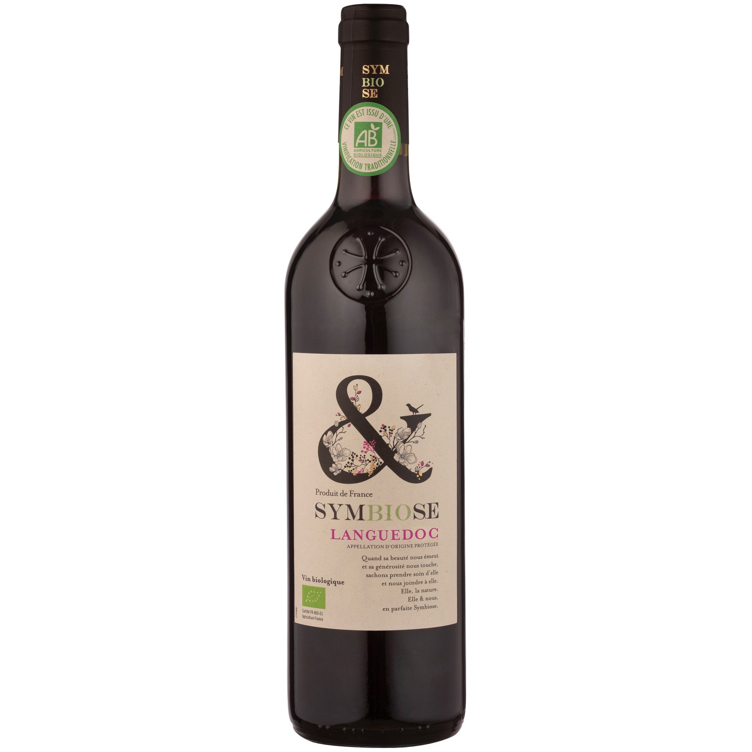 Vin rouge Languedoc AOP Bio SYMBIOSE