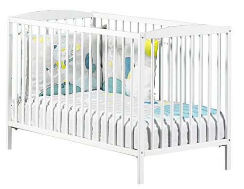 New basic lit bébé à barreaux 3 positions blanc...