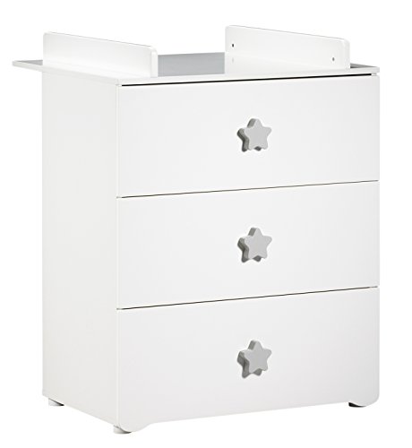 New basic commode à langer 3 tiroirs avec bouto...