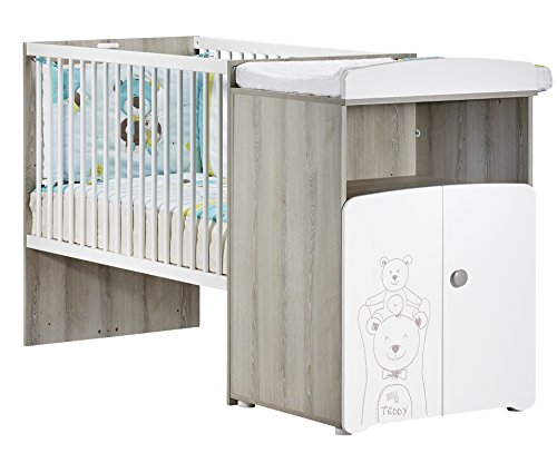 Teddy lit bébé combiné évolutif 120 x 60 cm en ...