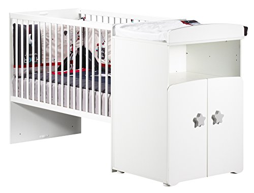 New basic lit bébé combiné évolutif avec bouton...