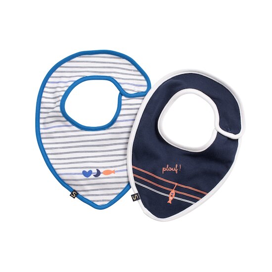  Sauthon Lot de 2 bavoirs Baby Sailor Bleu  code EAN 3500760130445 