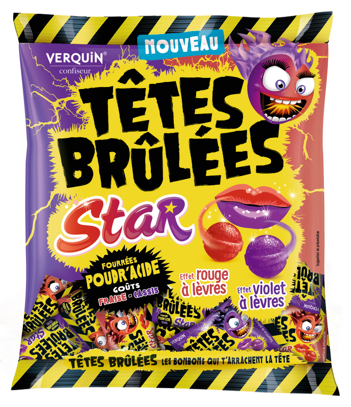 BONBONS BILLES STAR FRAISE CASSIS Têtes brûlées