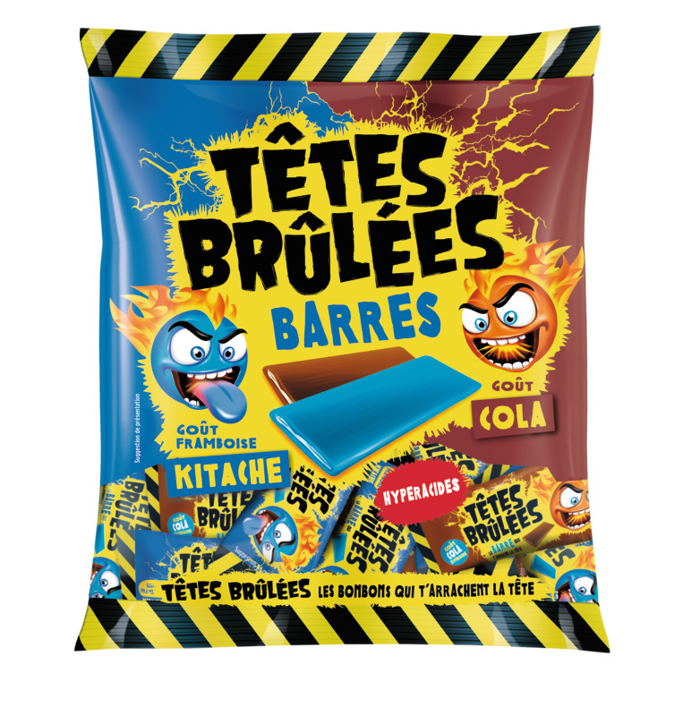 BONBONS BARRES COLA FRAMBOISE KITACHE têtes brû...