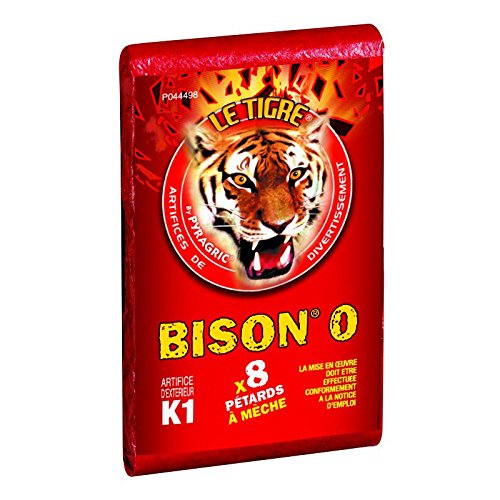 Le Tigre 8 Paquets de 8 Pétards Le Tigre BISON 0 - Artifice d'extérieur K1 code EAN 3502250444988 