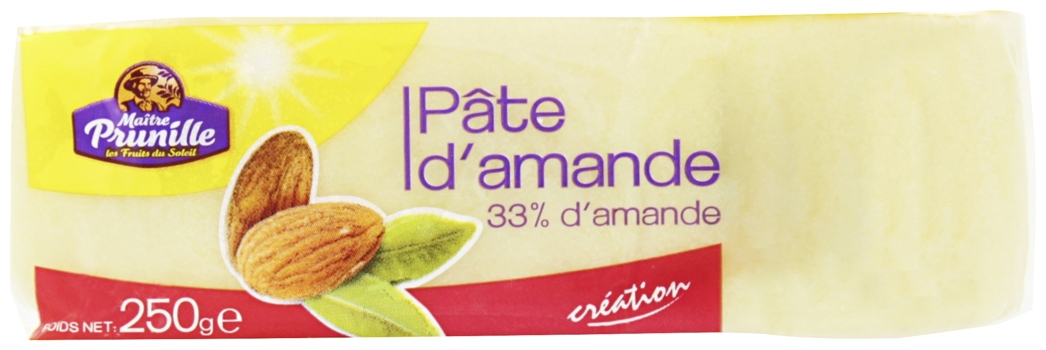 Pâte d'amande blanche 33 % d'amande Maître Prun...