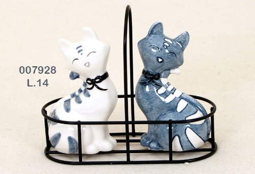 Ensemble salière poivrière sur support - motif ...