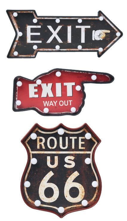 DÉCORATION LUMINEUSE “ROUTE 66” OU INDEX “EXIT” 3503424504026 (3503424504026)