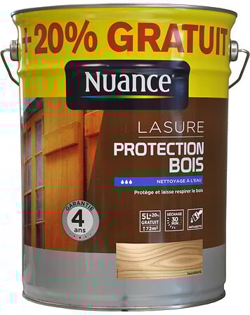 NUANCE Lasure Protection bois - Incolore - 5L+20%