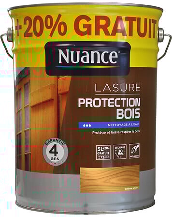 NUANCE Lasure Protection bois - Chêne clair - 5...