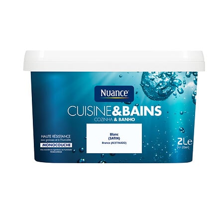 Peinture Cuisine et Bains - Blanc - Satin - 2L