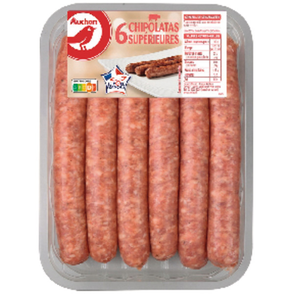  Chipolatas Auchan code EAN 3505625001373 
