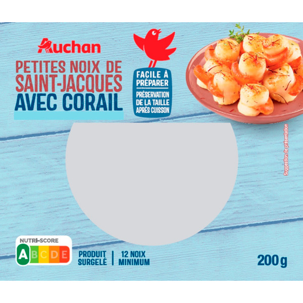  Petites Noix De Saint Jacques Surgelées Auchan code EAN 3505625002134 