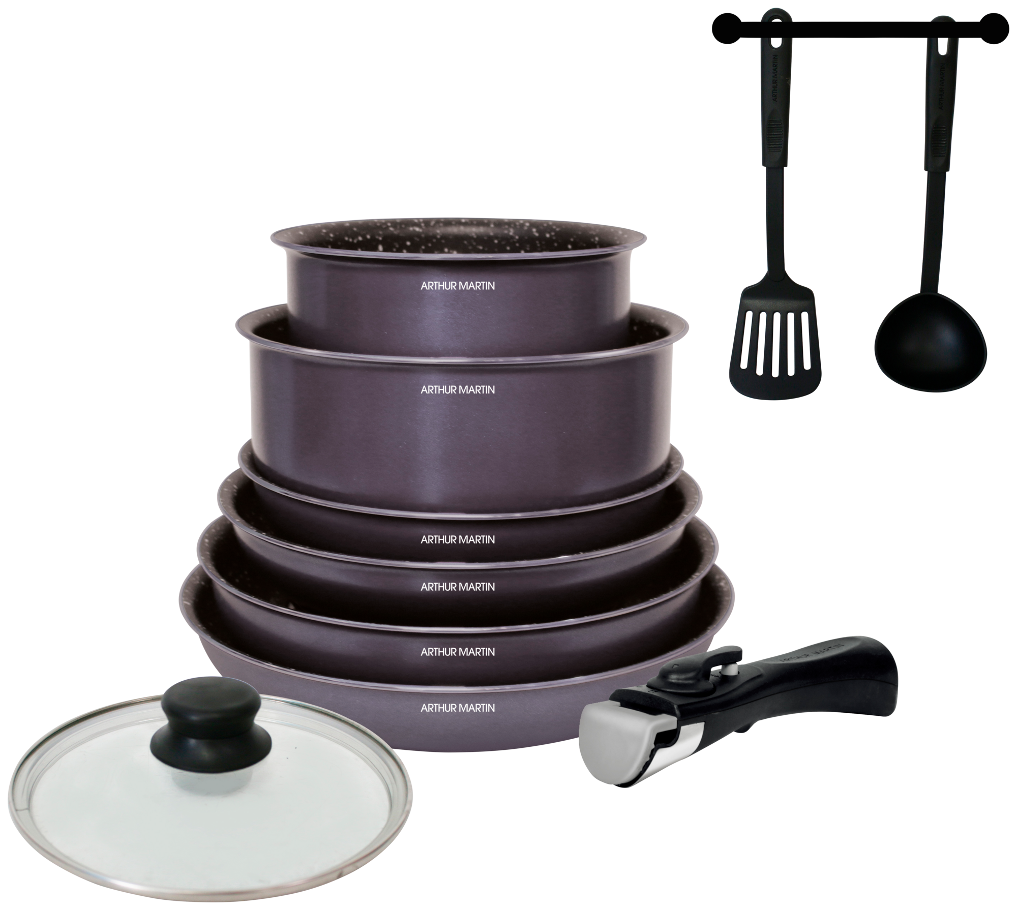 SET AMOVIBLE 10 PCS GRIS FONCÉ