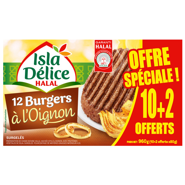 Burgers à l'oignon Halal surgelés
