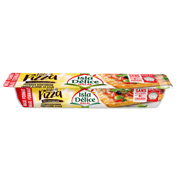 Pâte à pizza halal 
fine et rectangulaire
