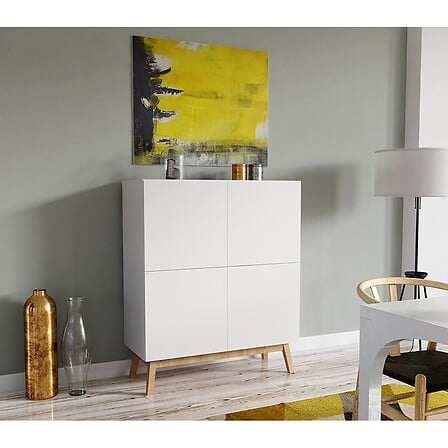 LE QUAI DES AFFAIRES Meuble de rangement HOME 4 portes / Blanc code EAN 3514230021164 