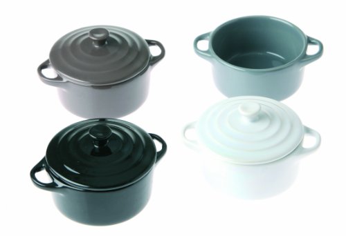 P9864 boîte de 4 cocottes ronde couleurs assorties