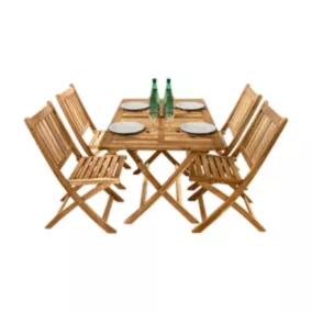  Salon de jardin rectangulaire en acacia Fidgi - 4 chaises code EAN 3517239270076 