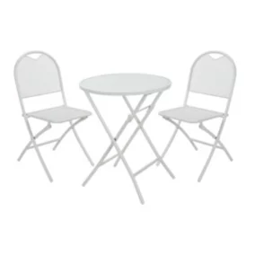  Ensemble table de jardin ronde blanc cassé + 2 chaises code EAN 3517239847988 