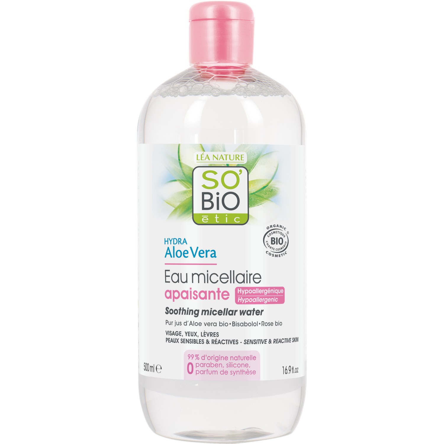 Eau micellaire bio apaisante aloe vera SO'BIO ETIC