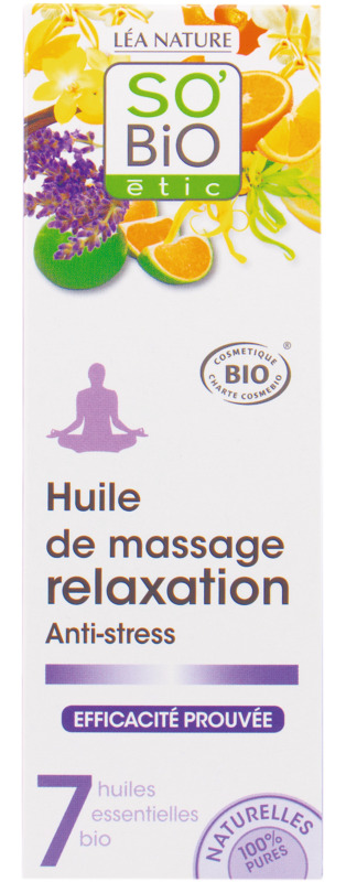 HUILE DE MASSAGE RELAXATION ANTI STRESS SOBIO ETIC