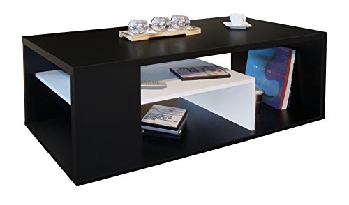Melinga table basse bois noir et blanc 111 x 50...