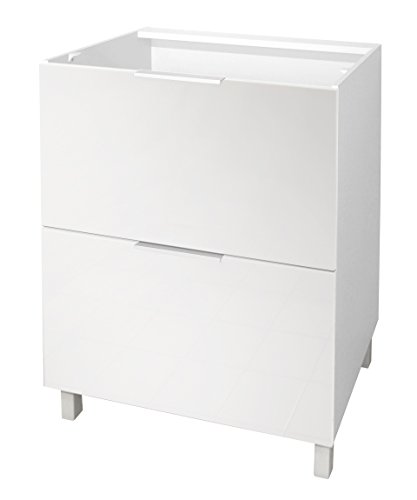 Berlenus Ct6bb armoire bas de cuisine avec 2 tiroirs blanc haute brillance 60 x 52 x 83 cm 3519110056540 (3519110056540)