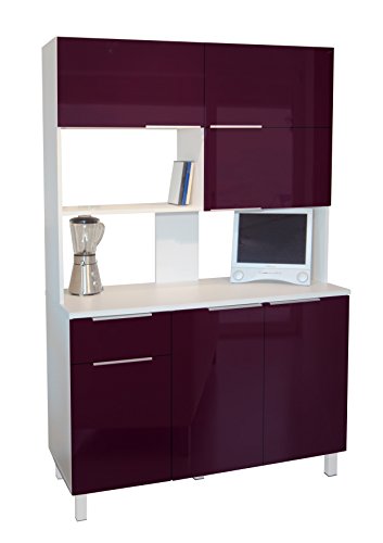 Cb120a buffet de cuisine avec 6 portes aubergin...