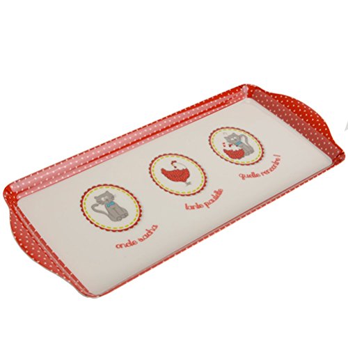 Plateau rectangulaire en mélamine Chat et Poule