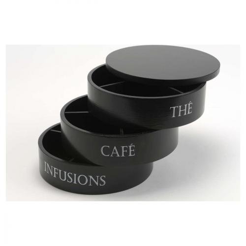 Accessoires thé - Boite 3 étages Thé/Café/Infus...
