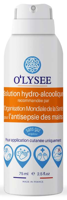 OLYSEE SPRAY GEL HYDROALCOOLIQUE 75ML code EAN 3520710009720 
