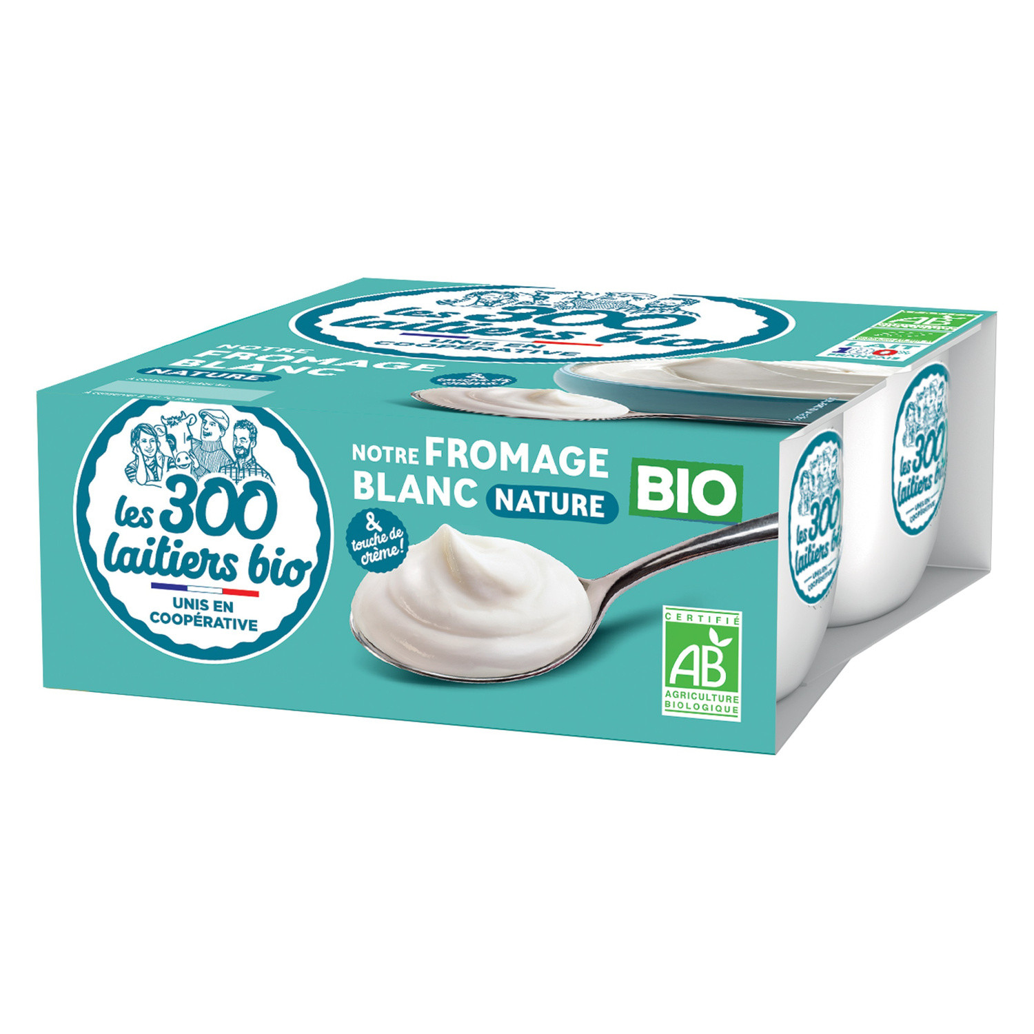 LES 300 & BIO Fromage blanc nature Bio LES 300 & BIO code EAN 3523230046763 