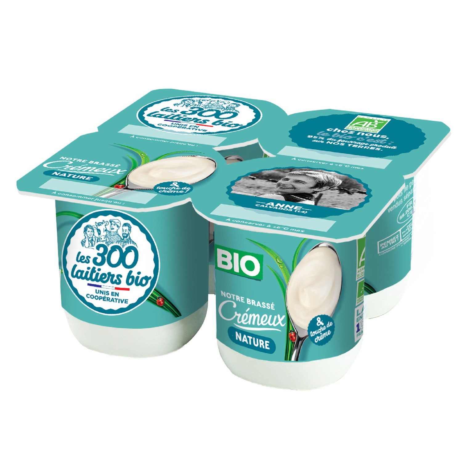 LES 300 & BIO Yaourt nature brassé Bio LES 300 & BIO code EAN 3523230050104 