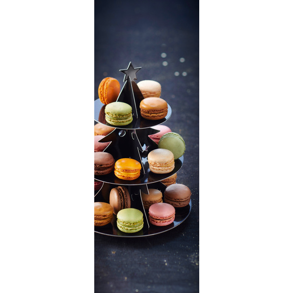 36 macarons et son présentoir en forme de sapin...
