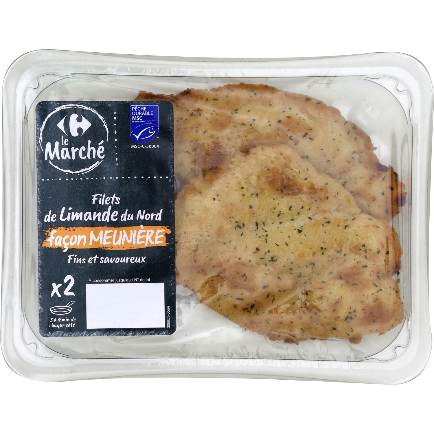 CARREFOUR Filets de limande façon meunière CARREFOUR 3523680434349