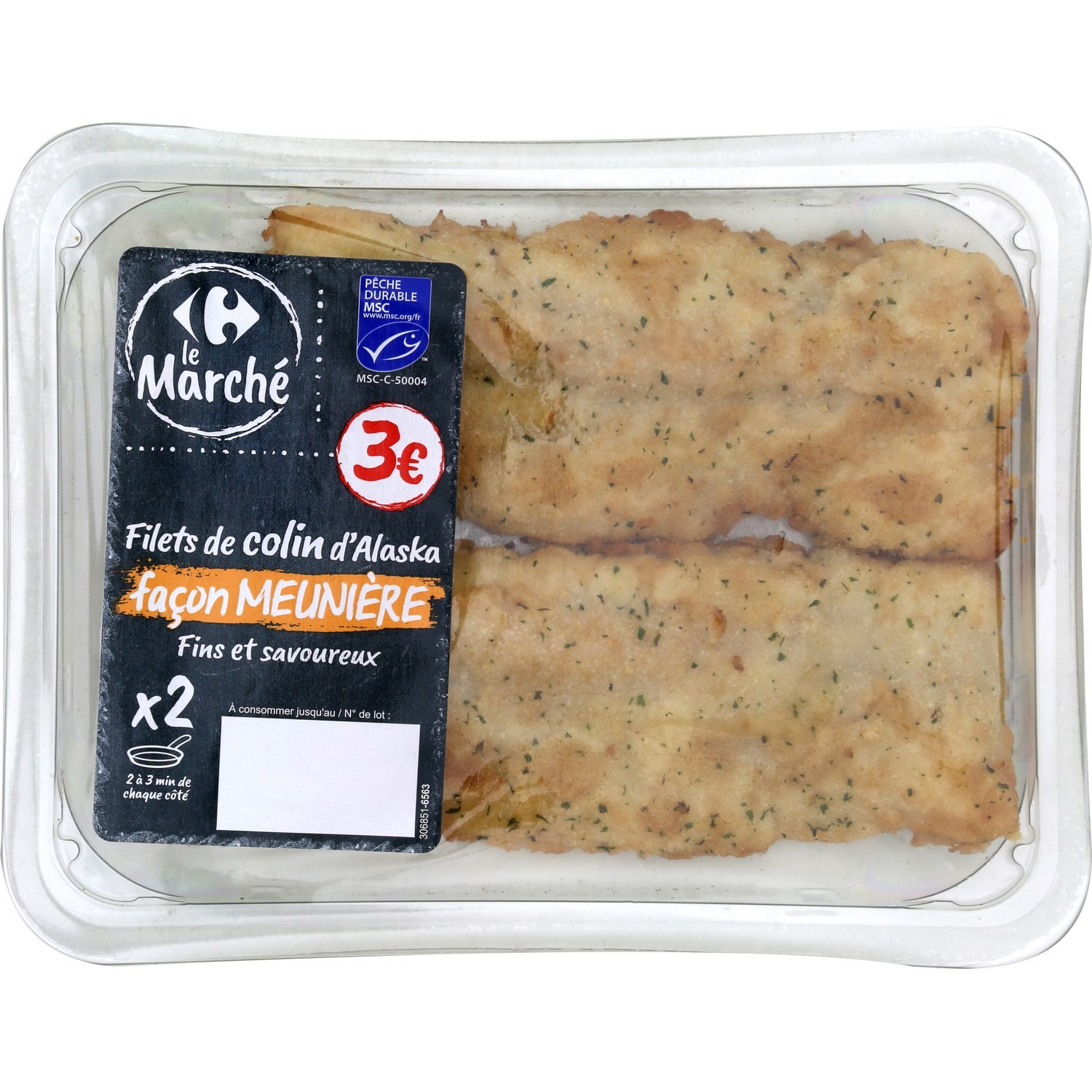 Filets de colin d'Alaska façon meunière CARREFOUR