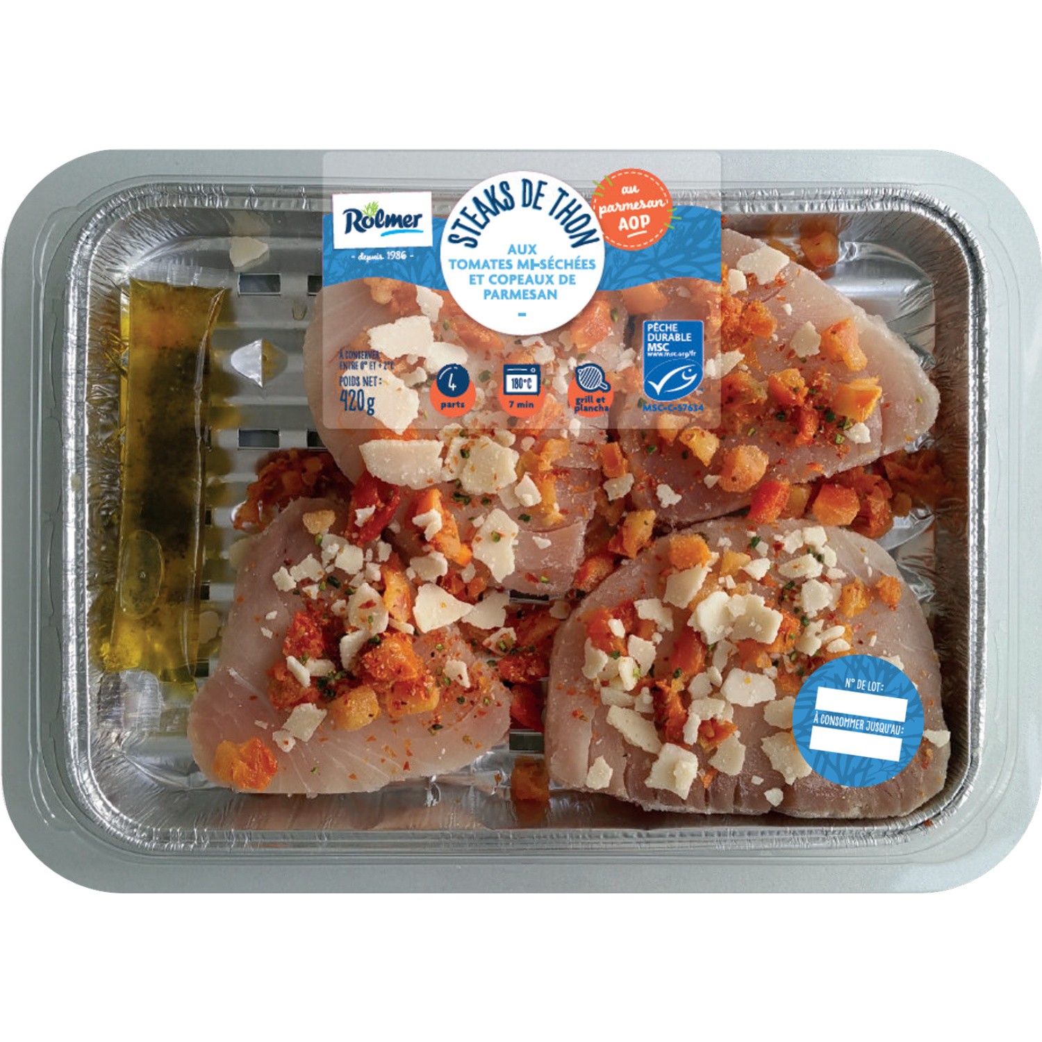 Steaks de thon tomates parmesan CARREFOUR