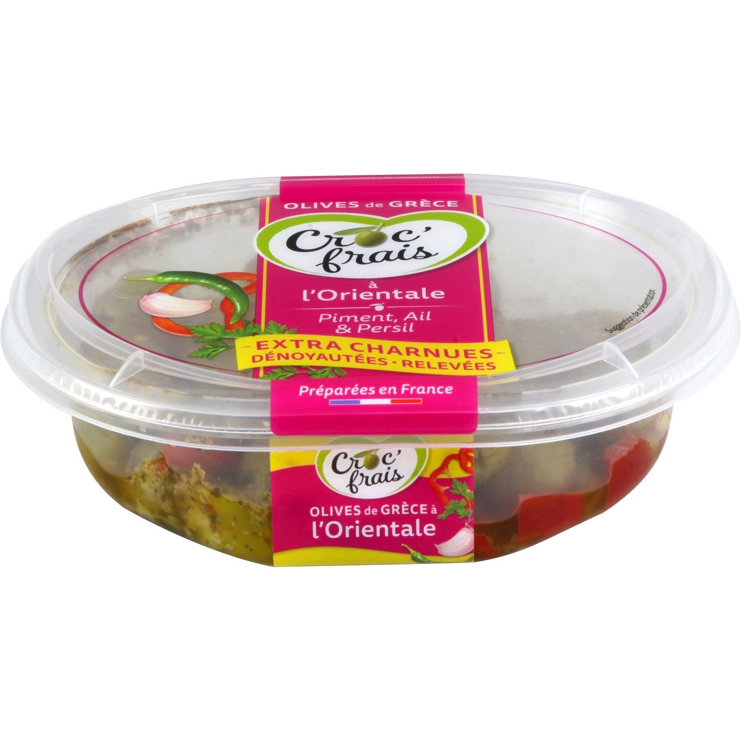 Olives vertes dénoyautée à l'Orientale CROC'FRAIS