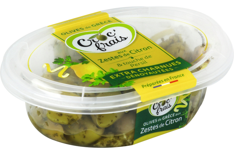 OLIVES DÉNOYAUTÉES AUX ZESTES DE CITRON ET PERS...